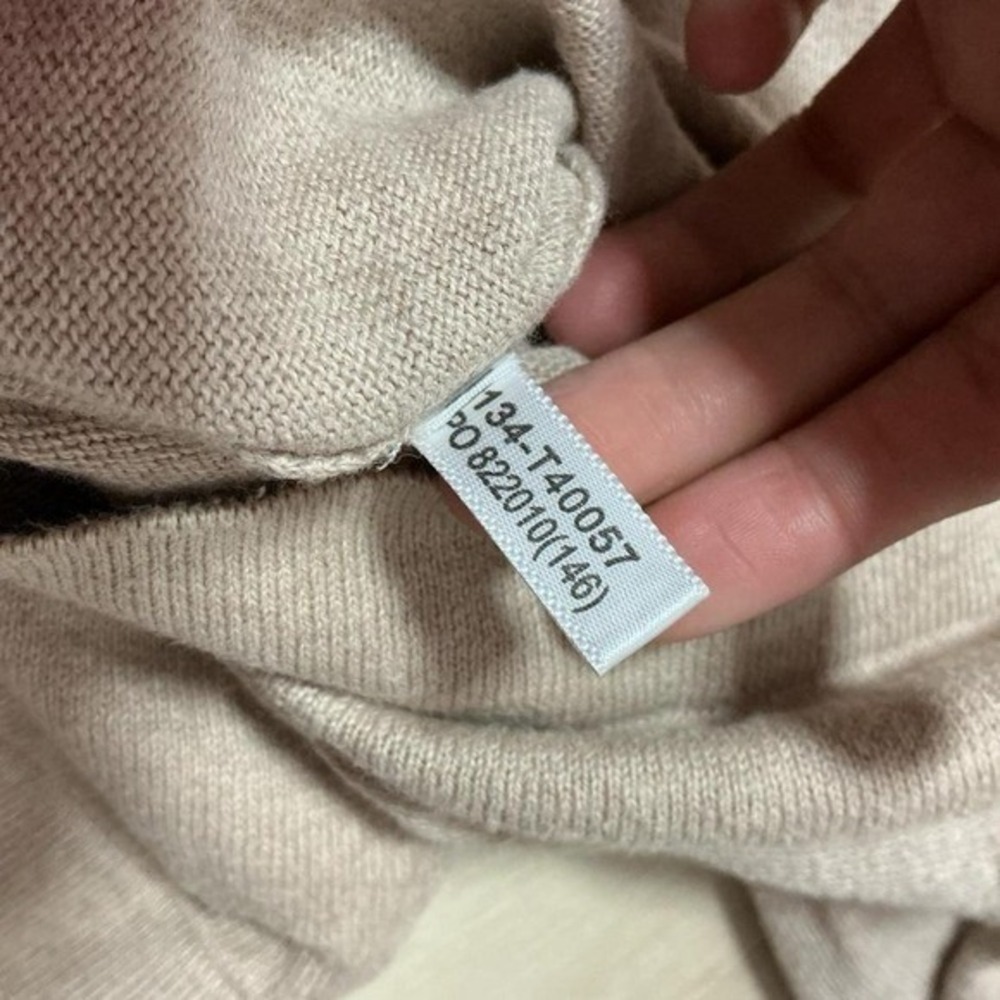 Tommy Bahama Cotton Cashmere Quarter Zip Sweater Men XL Tan 134-T40057 Mock Neck - Picture 3 of 6